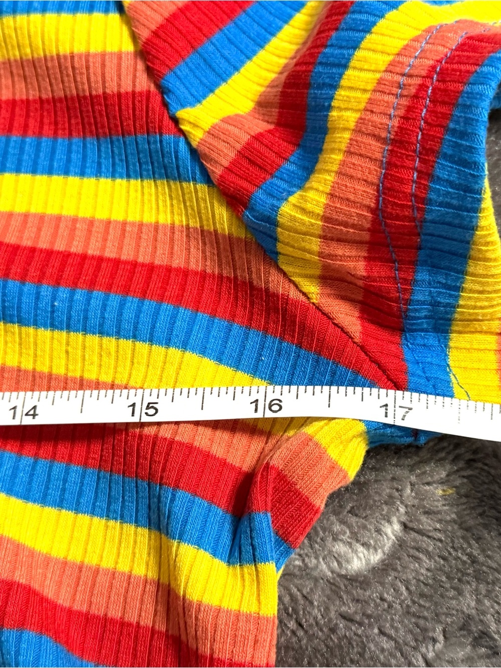 70’s Vibe Rainbow Striped Crop Top - Picture 4 of 4